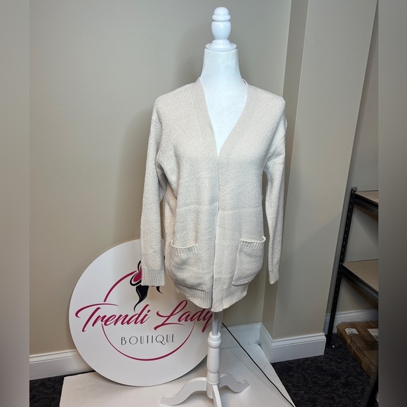 Zenana Outfitters Sweaters - Cream Cardigan